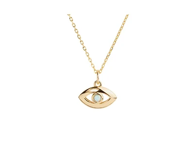 Little Sky Stone 14K Gold Plated Evil-Eye Charm Necklace