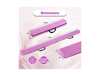 Akiudex 7FT Foldable Gymnastics Balance Beam with Suede Cover and Eva Foam