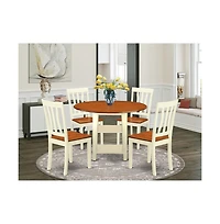 East West Furniture Dining Room Set Buttermilk & Cherry