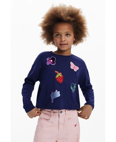 Desigual Girls Girls's T-shirt with applique shapes