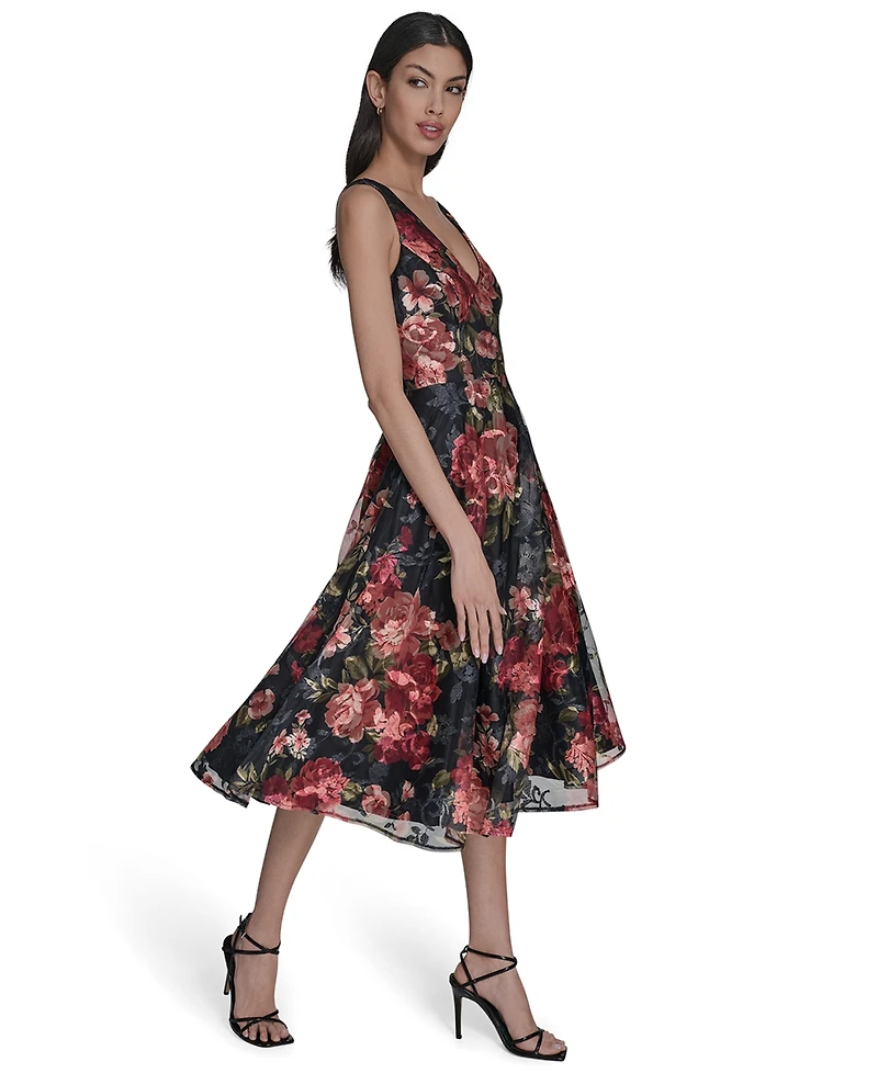Eliza J Petite Sleeveless Fit and Flare Midi Dress