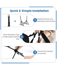 Hammock Camping Chair with Retractable Footrest and Carrying Bag