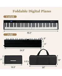 88-Key Foldable Digital Piano with Midi and Wireless Bluetooth