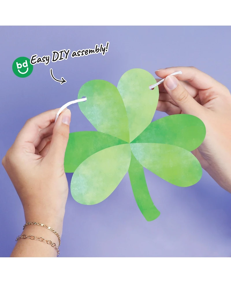 Big Dot of Happiness Shamrock Garland Banner, 30 Feet Cord, 15 Shamrocks