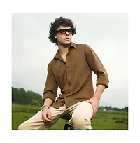 Campus Sutra Men's Crimp-Tactile Shirt