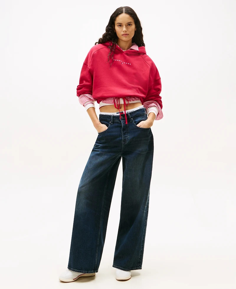 Tommy Jeans Women's Crop Linear Bling Hoodie