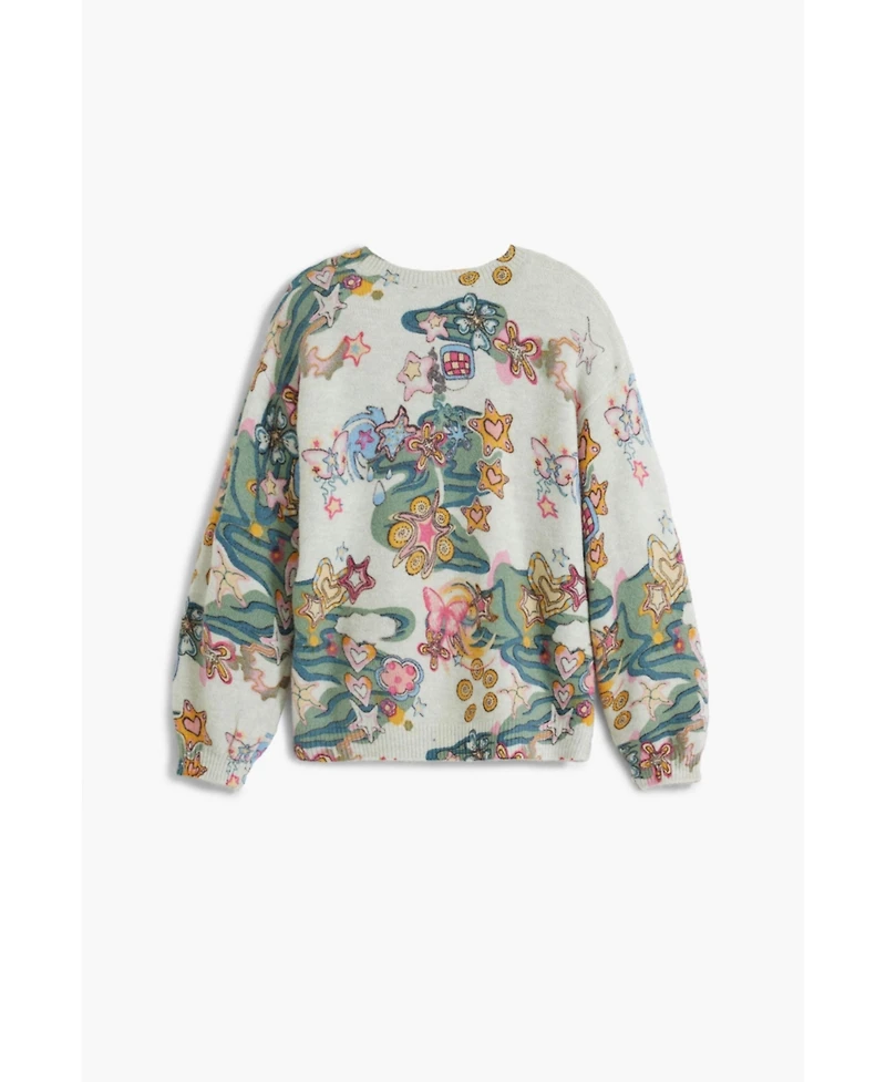 Desigual Girls's Patterned figures sweater
