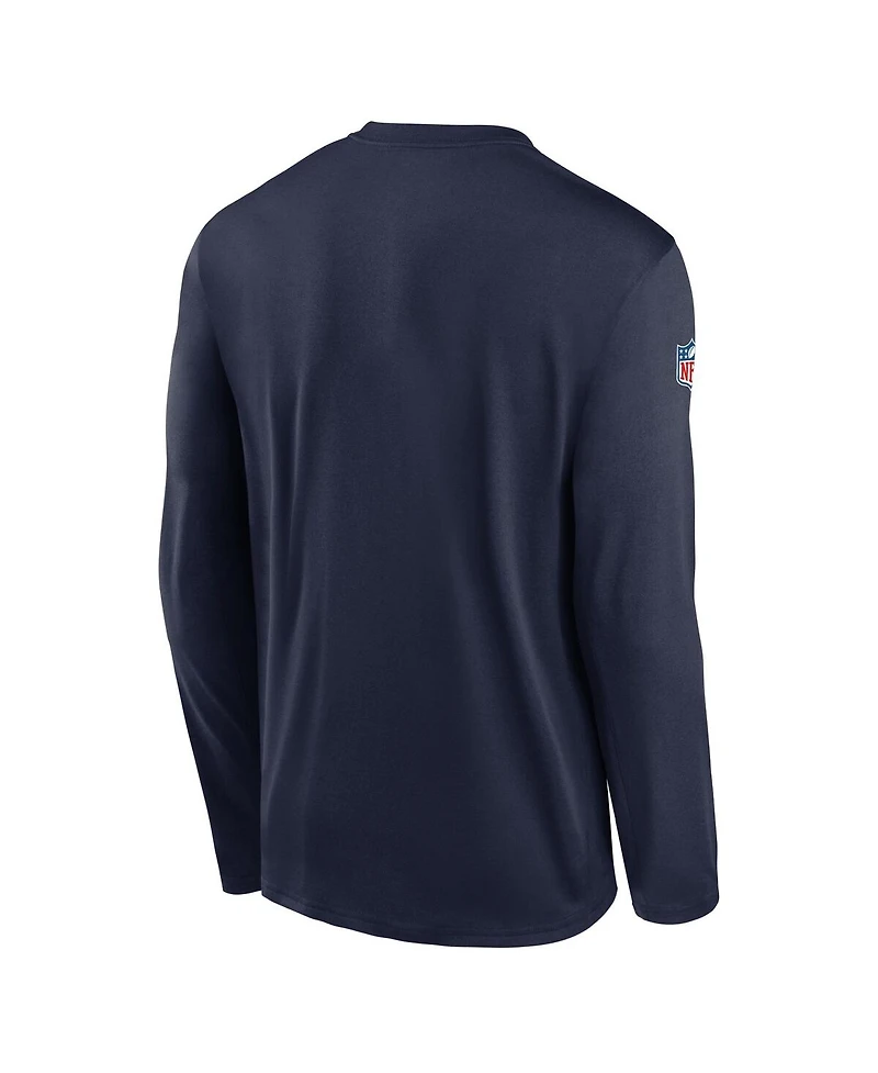 Nike Men's Navy Green Bay Packers The 1923 Classic Sideline Logo Dri-fit Long Sleeve Legend T-Shirt