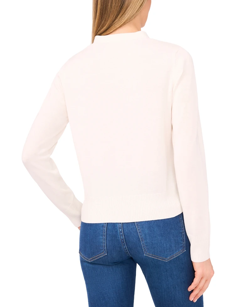 CeCe Women's Tie Neck Cardigan Sweater