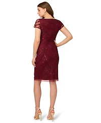 Adrianna Papell Women's Beaded Cap-Sleeve Sheath Dress