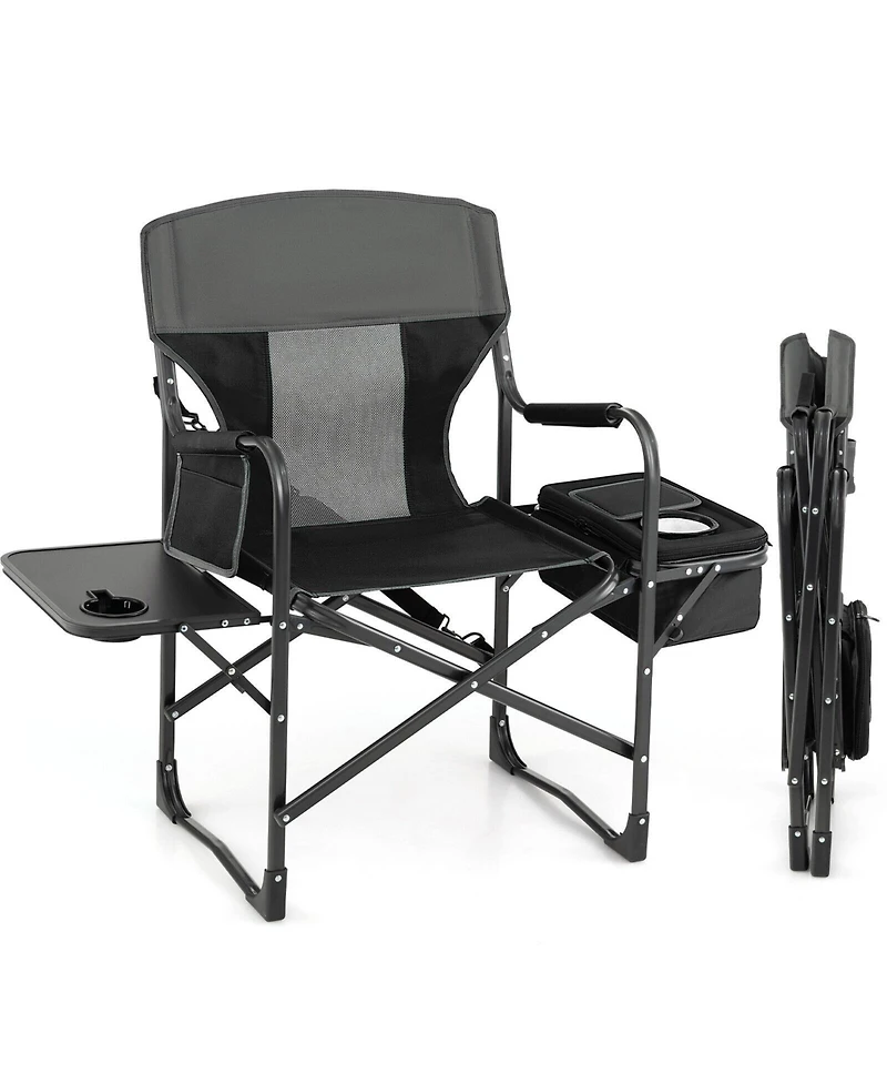 Akiudex Folding Camping Chair with Cooler Bag and Side Table