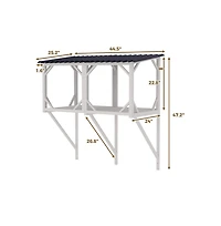 Aostirmotor 43.3 in. Outdoor Cat Enclosure for Sunbathing, Napping and Viewing, Window Perch in Ancient White