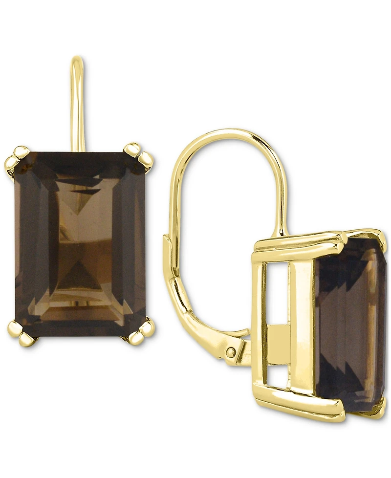 Onyx Leverback Hoop Earrings 14k Gold-Plated Sterling Silver