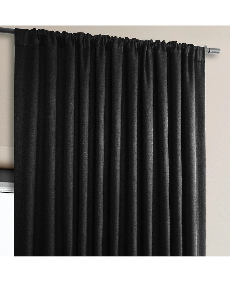 Half Price Drapes Extra Wide Textured Faux Linen Room Darkening Curtain