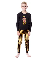 Cry Babies Magic Tears Girls' Bumblebee Unisex Kids Tight Fit Sleep Pajama Set