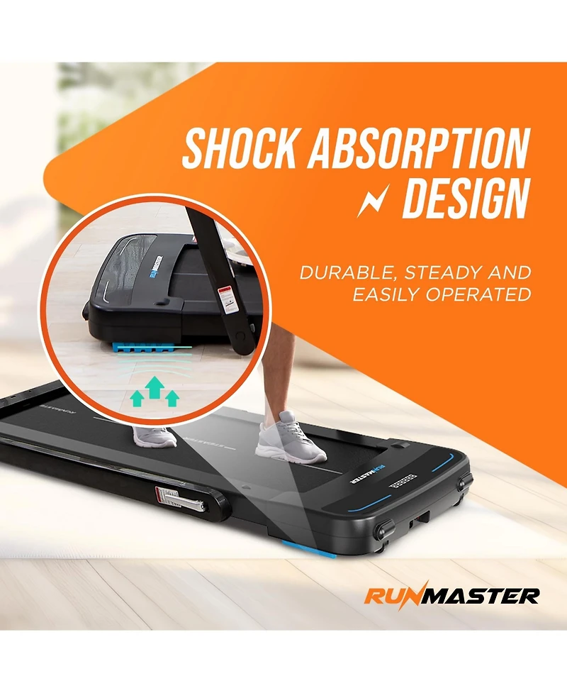RunMaster 2-in-1 Folding Treadmill – Portable Under-Desk Electric Walking Pad with 2.5HP Motor, Foldable Handle & Large Belt – Space-Sav