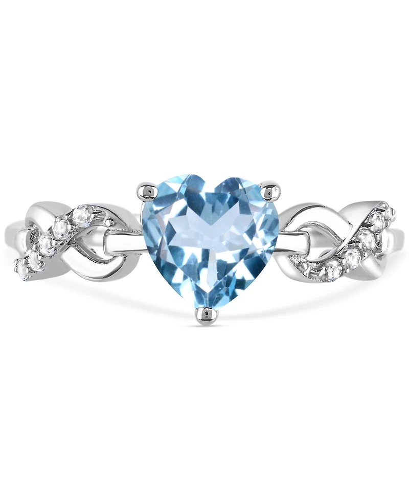 Lab-created Ruby 1-1/3 ct. t.w. and White Sapphire 1/5 Heart Promise Ring Sterling Silver