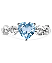 Lab-created Ruby 1-1/3 ct. t.w. and White Sapphire 1/5 Heart Promise Ring Sterling Silver