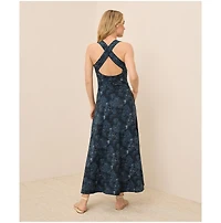 Pact Women's Fit & Flare Open Back Maxi Dress