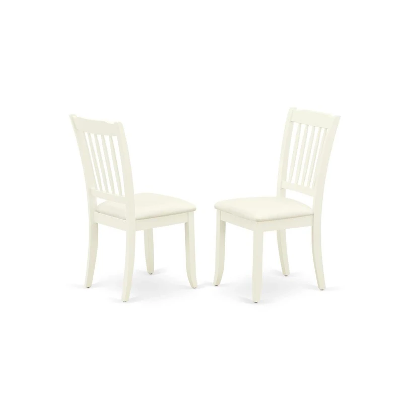 East West Furniture 3 Piece Dining Room Table Set Includes 1 Drop Leaves Dining Room Table and 2 Linen White Wooden Dining Chairs with Slatted Back