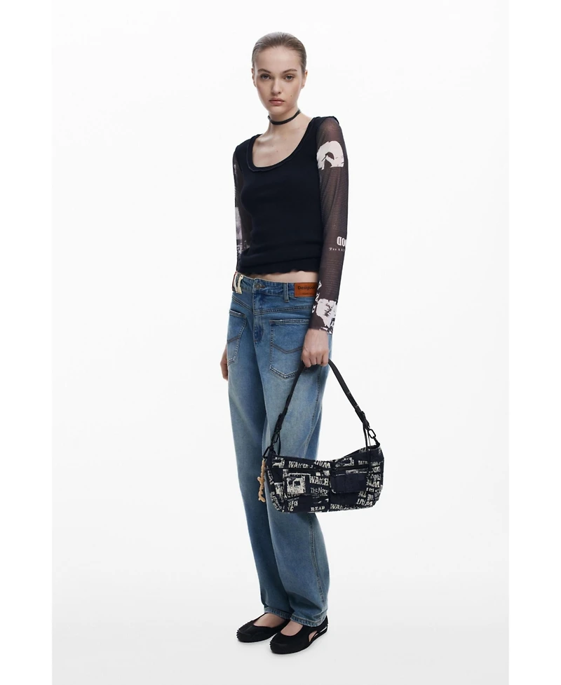 Desigual Women's Medium newspaper handbag