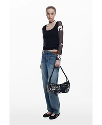Desigual Women's Medium newspaper handbag