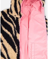Deux par Toddler Girls Reversible Mid-Season Sherpa Jacket Zebra - Toddler|Child