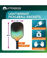 Lifemaster Outdoor Cruiser Pickleball Paddle Set – Usapa Approved, Premium Fiberglass Paddles with Lightweight Shock-Absorbing Grip, Includes 2 Racket