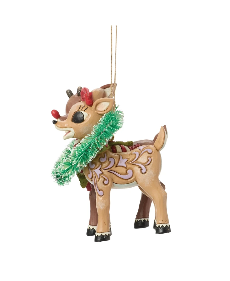 Jim Shore Rudolph and Clarice Heart Hanging Ornament