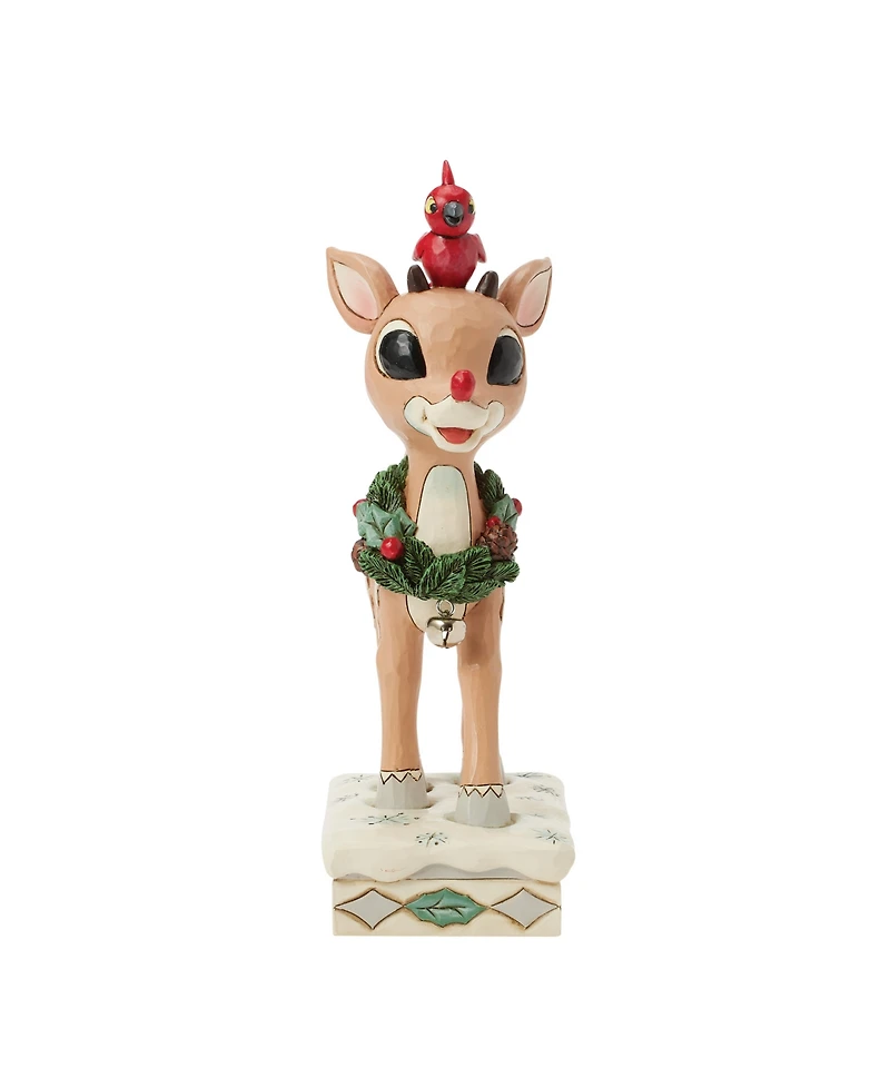 Jim Shore Woodland Rudolph with Red Bird Figurine