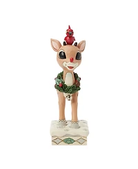 Jim Shore Woodland Rudolph with Red Bird Figurine