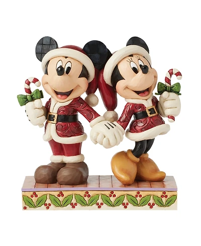 Jim Shore Mickey and Minnie Candy Canes Figurine