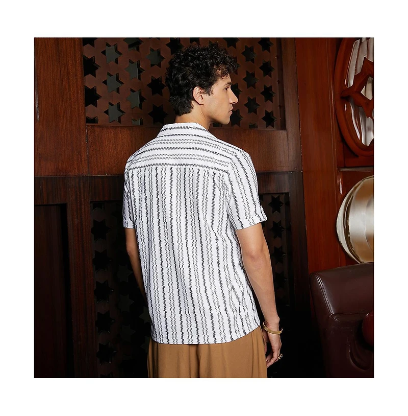 Campus Sutra Men's Wavelength-Knit Shirt