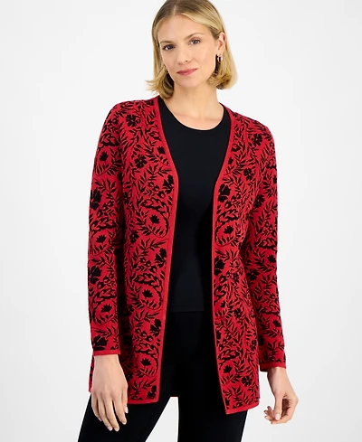 Jm Collection Women's Printed Open-Front Cardigan, Macy's Exclusive