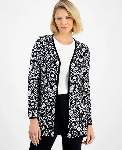 Jm Collection Women's Printed Open-Front Cardigan, Macy's Exclusive