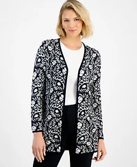 Jm Collection Women's Printed Open-Front Cardigan, Macy's Exclusive