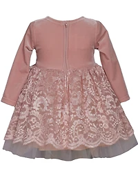 Bonnie Jean Little and Toddler Girls Velvet to Lace Party Dress
