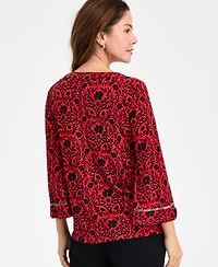 Jm Collection Women's Embellished Print Top, Macy's Exclusive