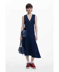 Desigual Women's Asymmetric denim midi dress