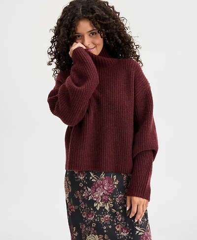 Lucky Brand Women's Ribbed Mock-Neck Sweater