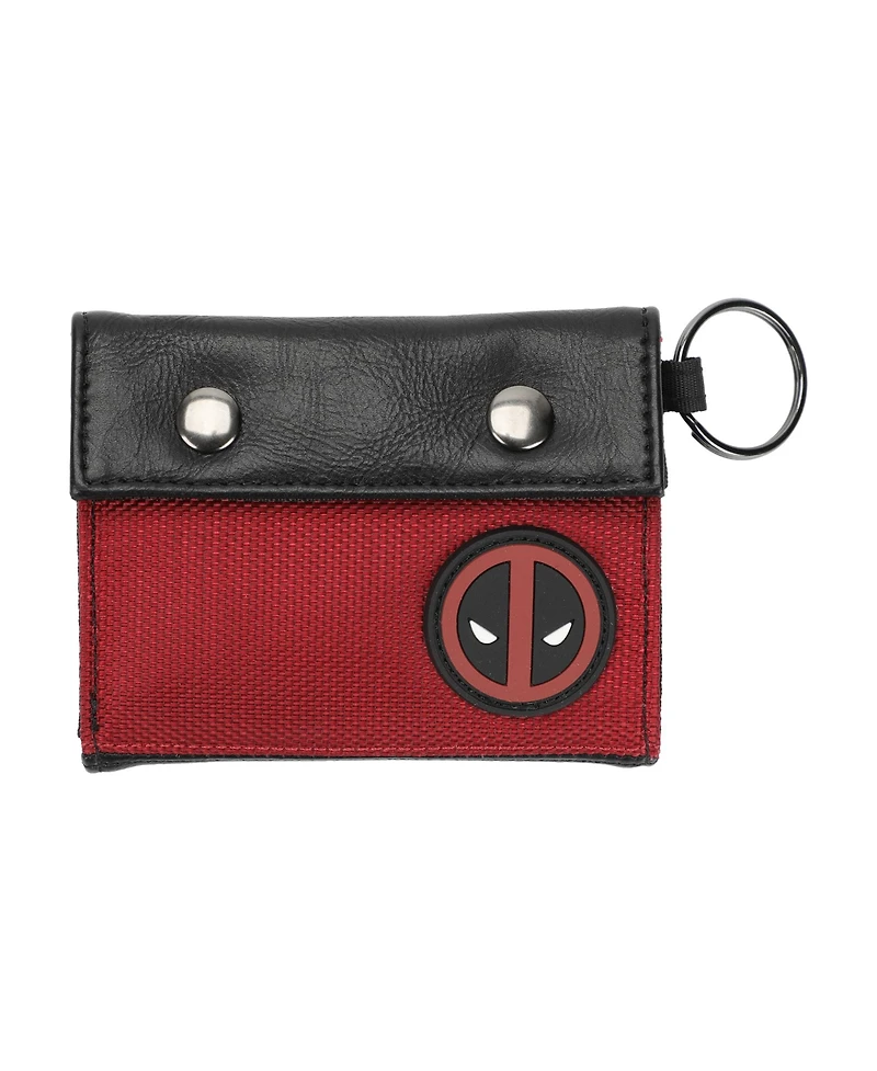 Marvel Men's Deadpool Tri-Fold Wallet With Snap Closure