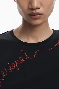 Desigual Women's T-shirt with embroidered phrase