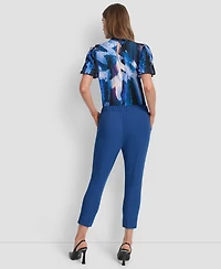 Dkny Petite Flat Front Elastic Back Pants