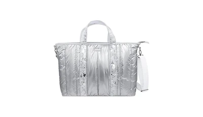 Packed Party Silver Metallic Puffy Confetti Weekender Tote Bag