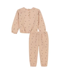 Calvin Klein Baby Girls 2-Piece Printed Long Sleeve Top and Leggings Set