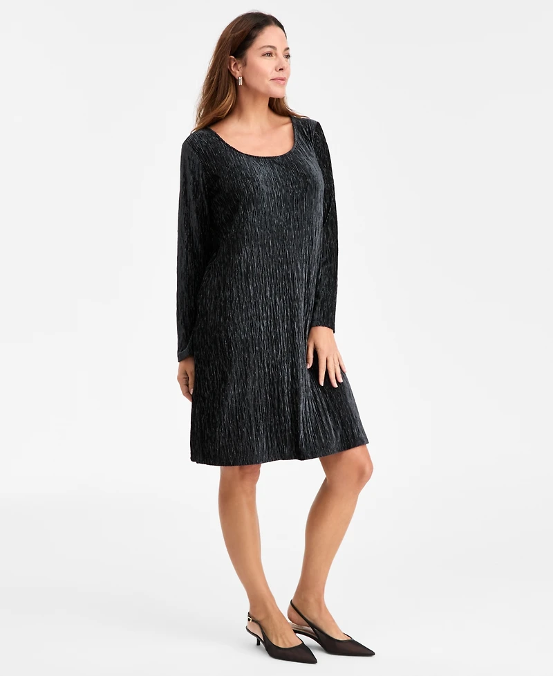 Jm Collection Women's Pleated Velvet Dress, Macy's Exclusive