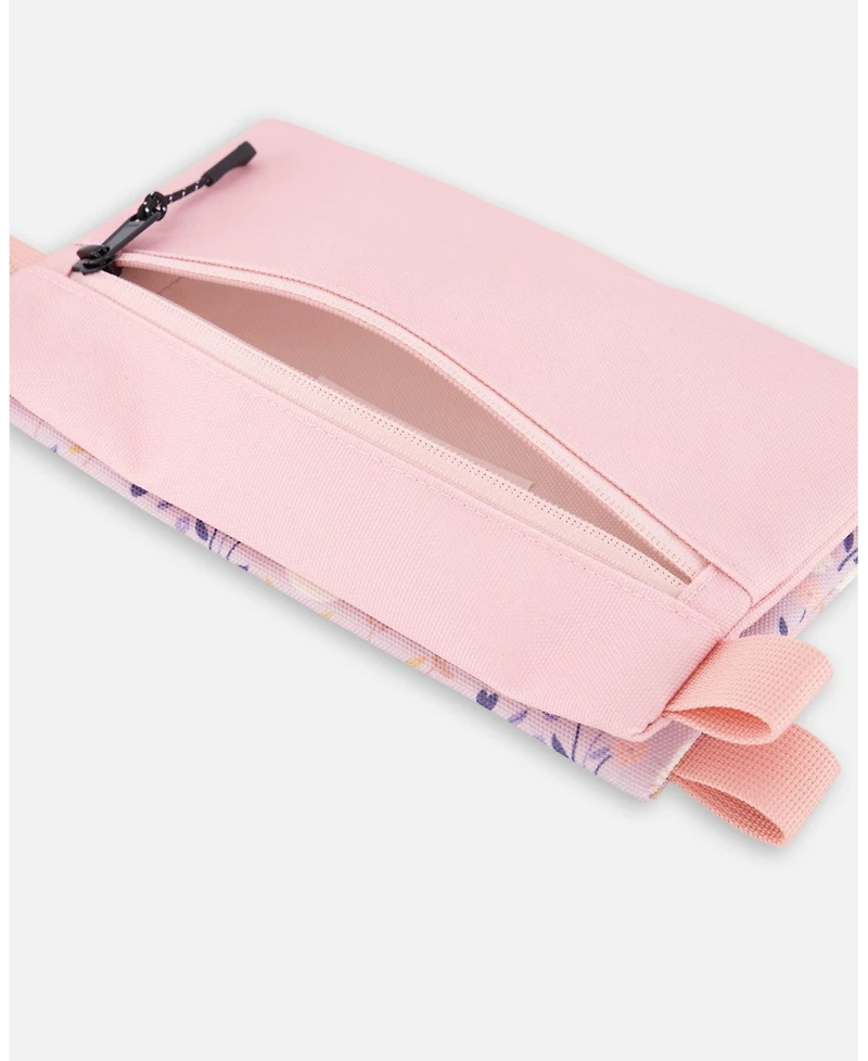 Deux par Deux Girl Double Pencil Case Lilac Retro Flower Print - Toddler|Child