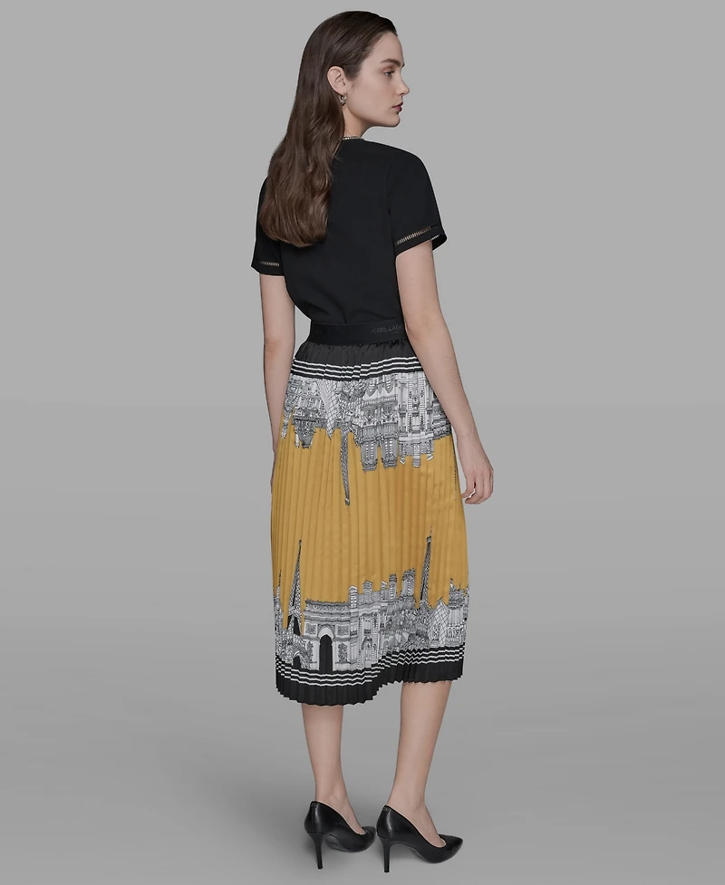 Karl Lagerfeld Paris Women's Pleated Scene Midi Skirt
