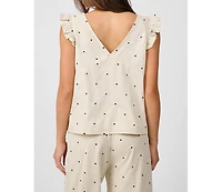 WeWoreWhat Women's Ruffle Sleeve Boxy Top