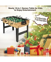 Akiudex 10 in 1 Stackable Multi Game Table with Foosball Billiards Ping Pong Chess and More